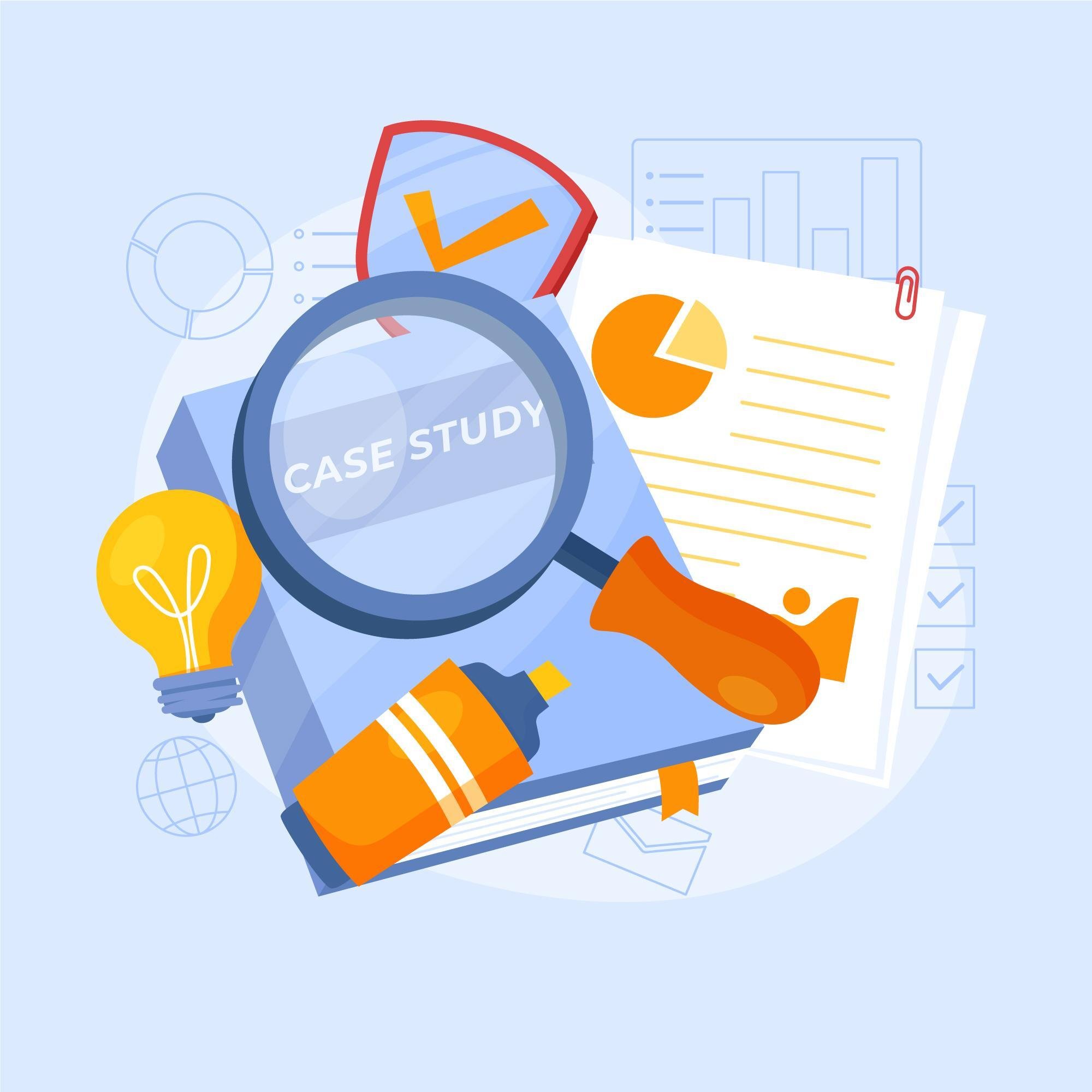 Illustration of case study and stationaries
