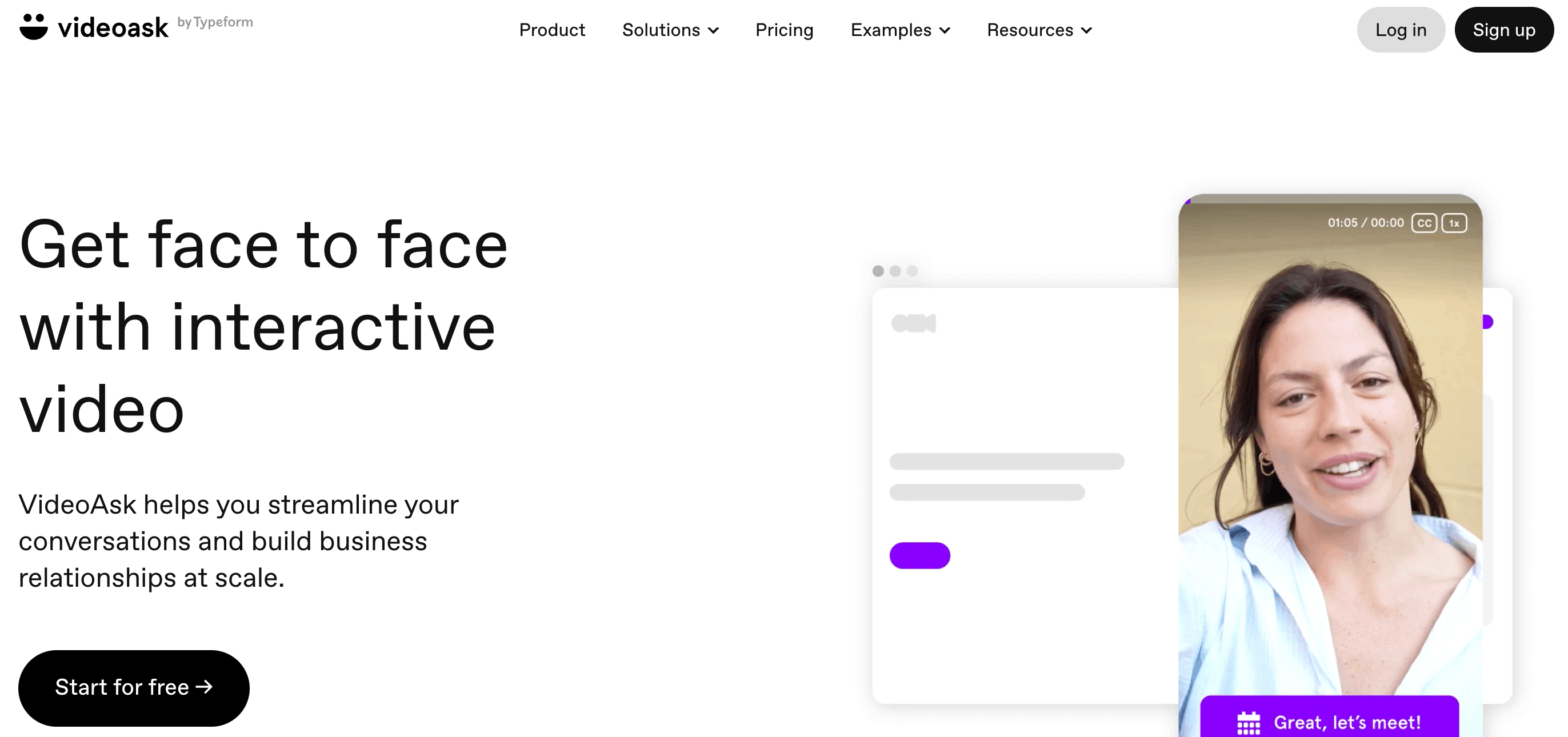 screenshot of VideoAsk homepage